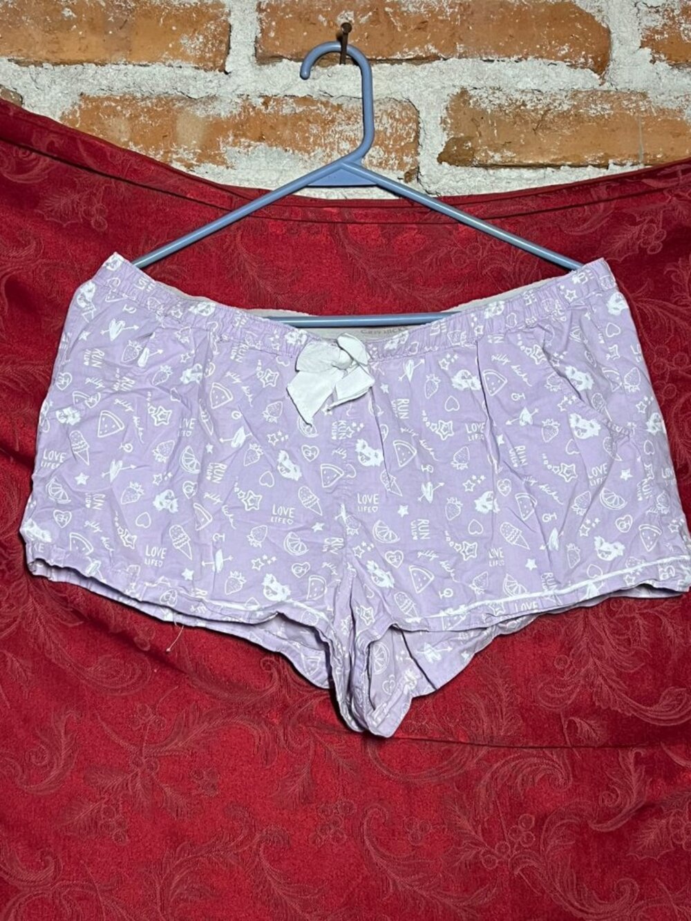 Gilly Hicks Sleep Purple Printed Lounge Pajama Shorts Size L